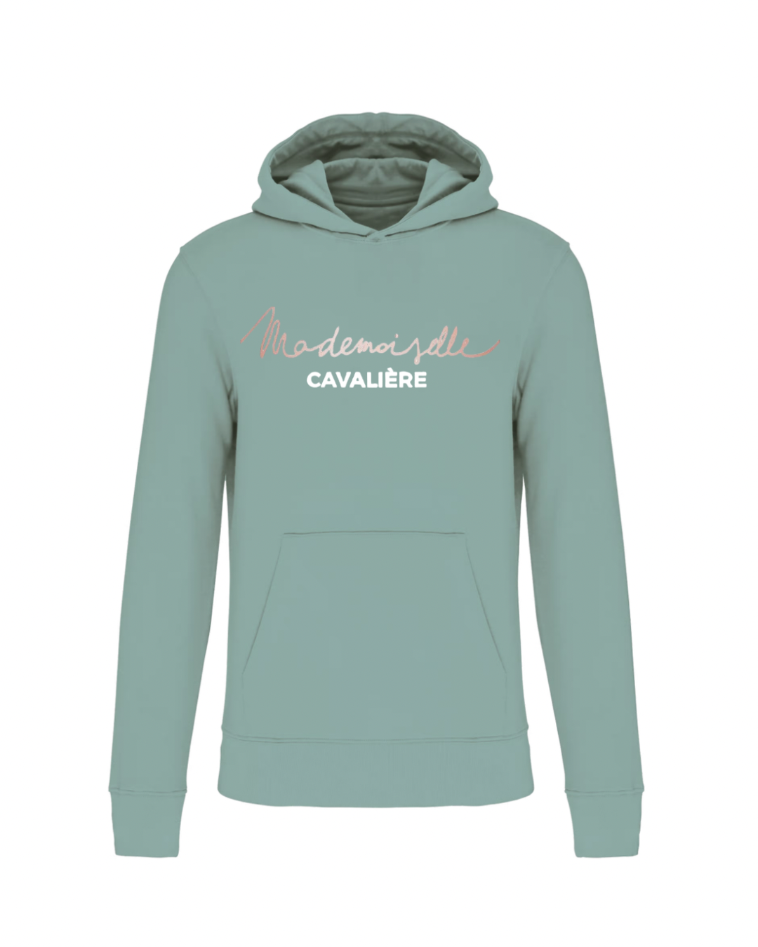 SWEAT FILLE VERT SAGE / LOGO AU CHOIX