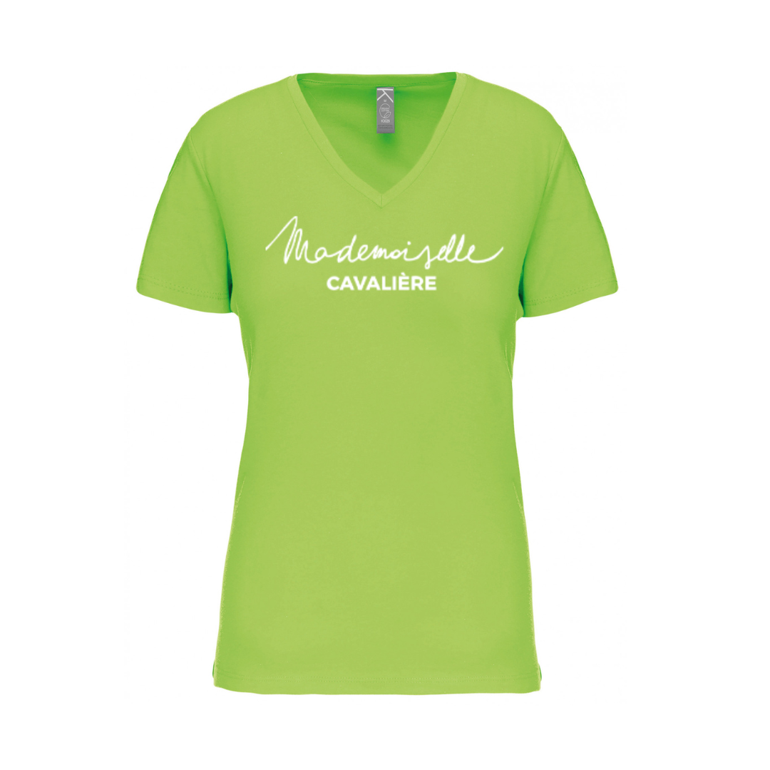 T-SHIRT M.C VERT LIME / LOGO AU CHOIX