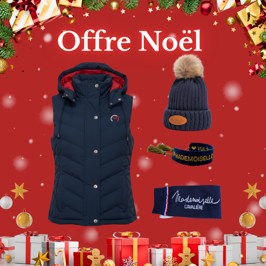 Doudoune Sans Manche "So Chic" NAVY / France & Chaussettes & Bonnet