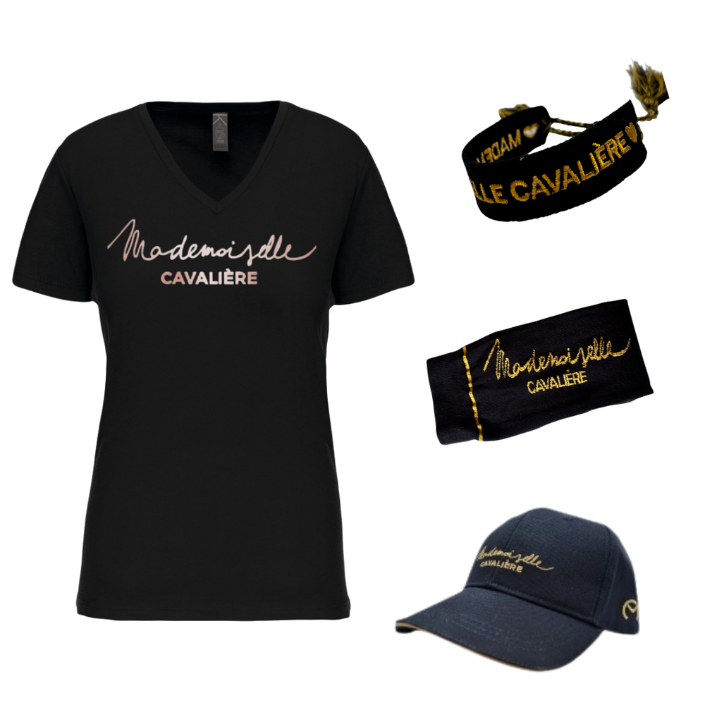 PACK BLACK/GOLD T-SHIRT / BRACELET / CASQUETTE / CHAUSSETTES