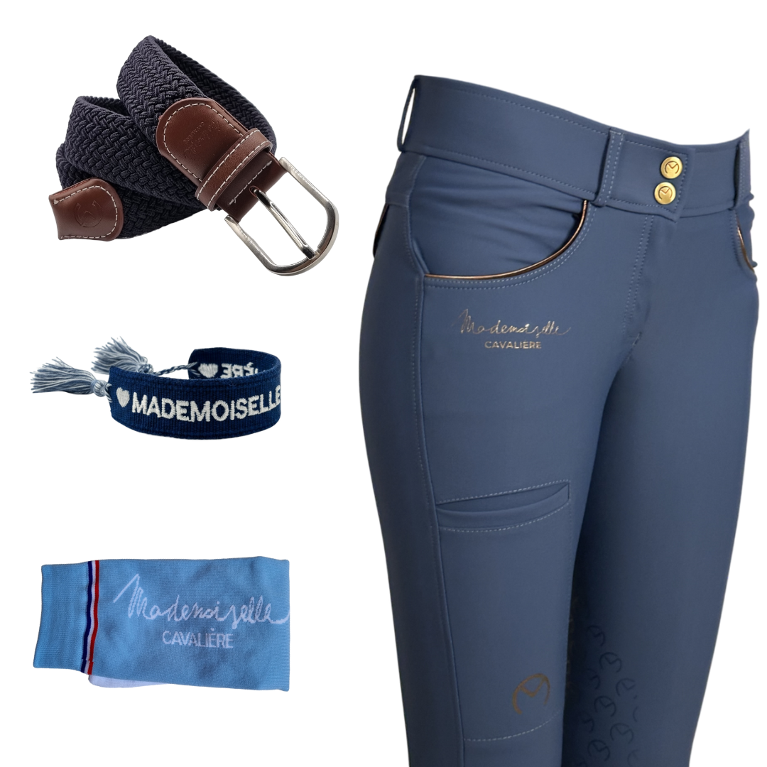 Pack Pantalon "So Chic" Ice Blue & Chaussettes & Ceinture & Bracelet