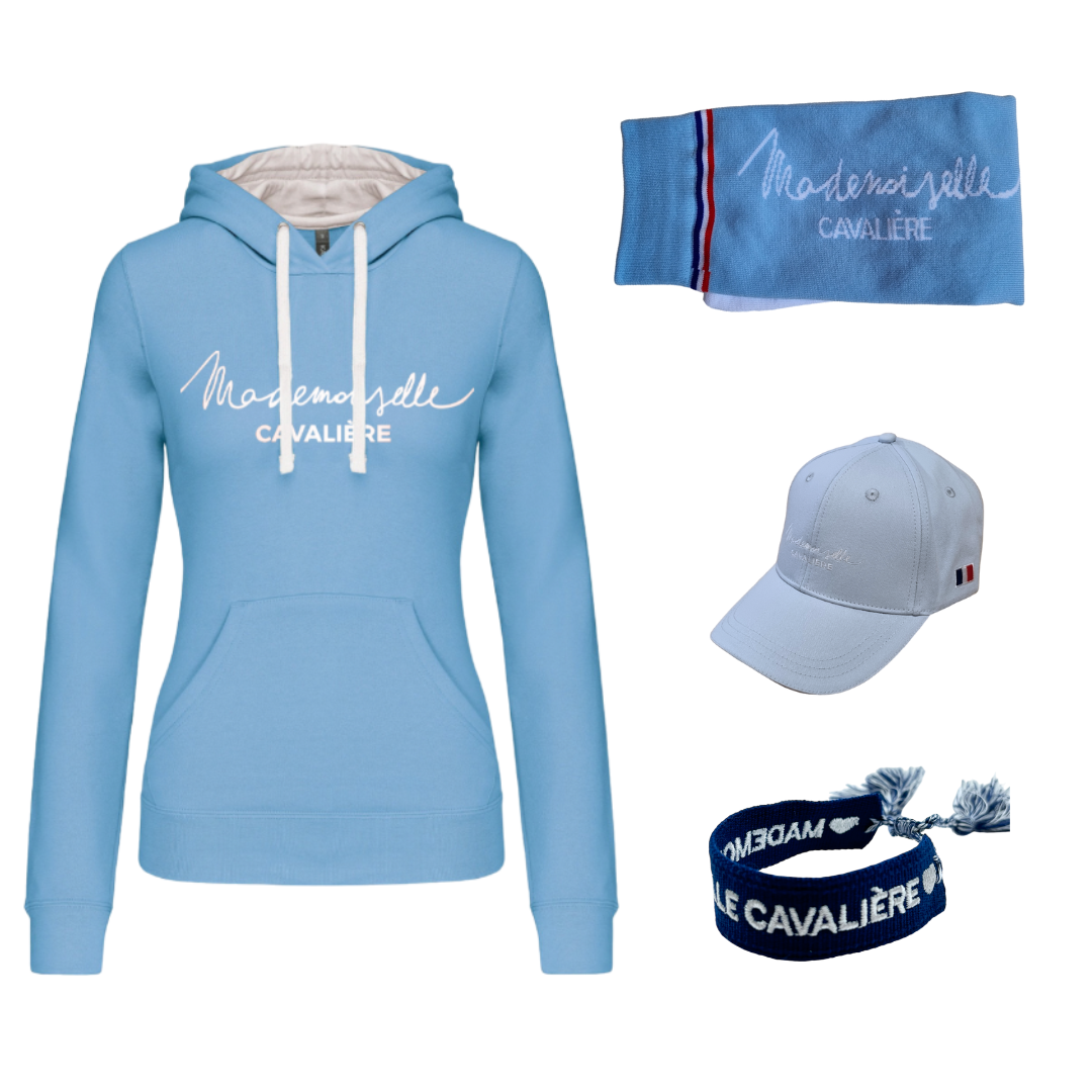 Pack SKY BLUE Sweat Capuche & Casquette & Bracelet & Chaussettes M.C