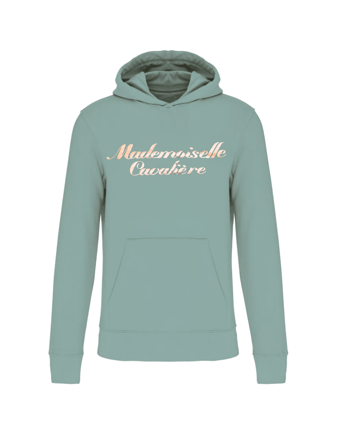 SWEAT FILLE VERT SAGE / LOGO AU CHOIX