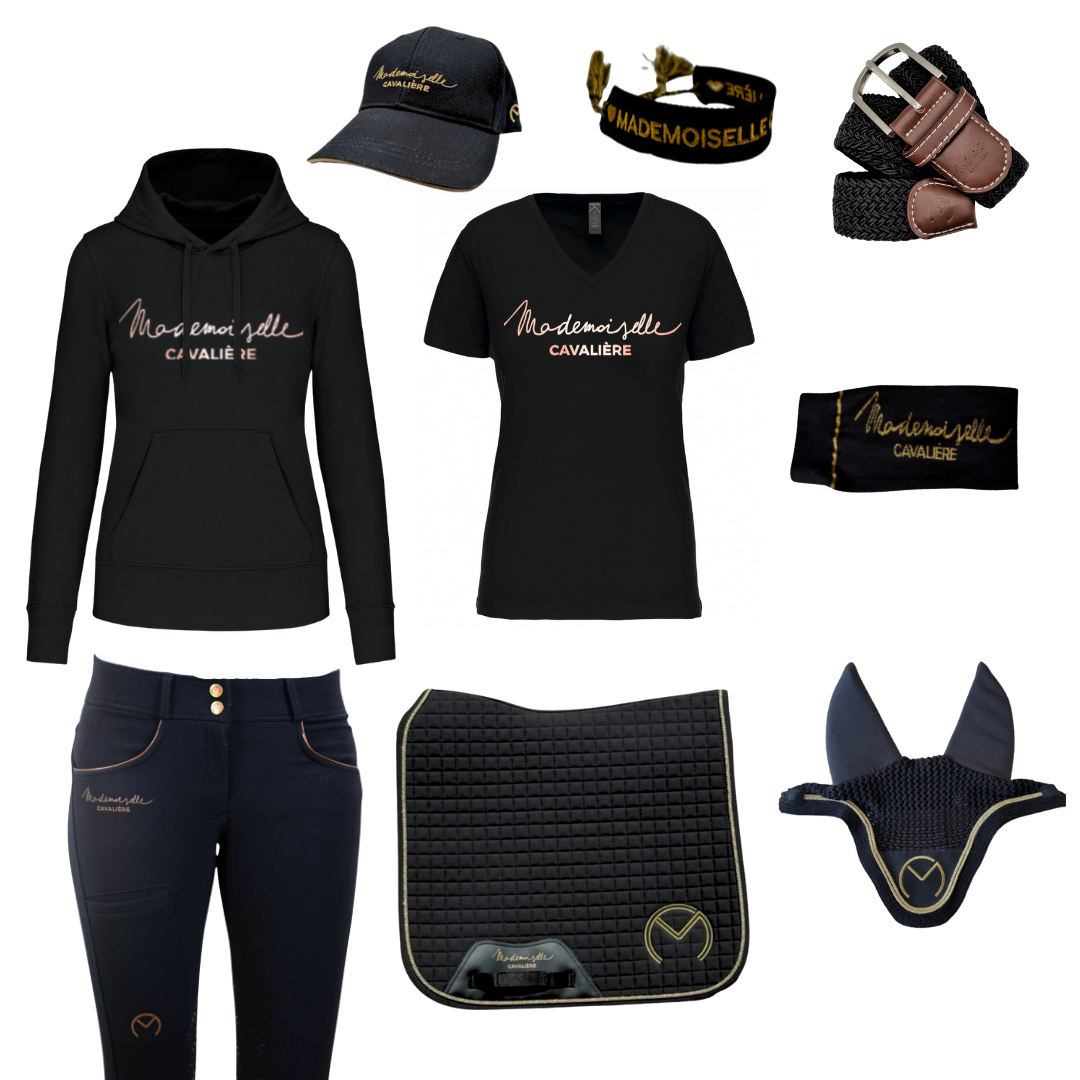 MAXI PACK BLACK/GOLD Tapis Dressage