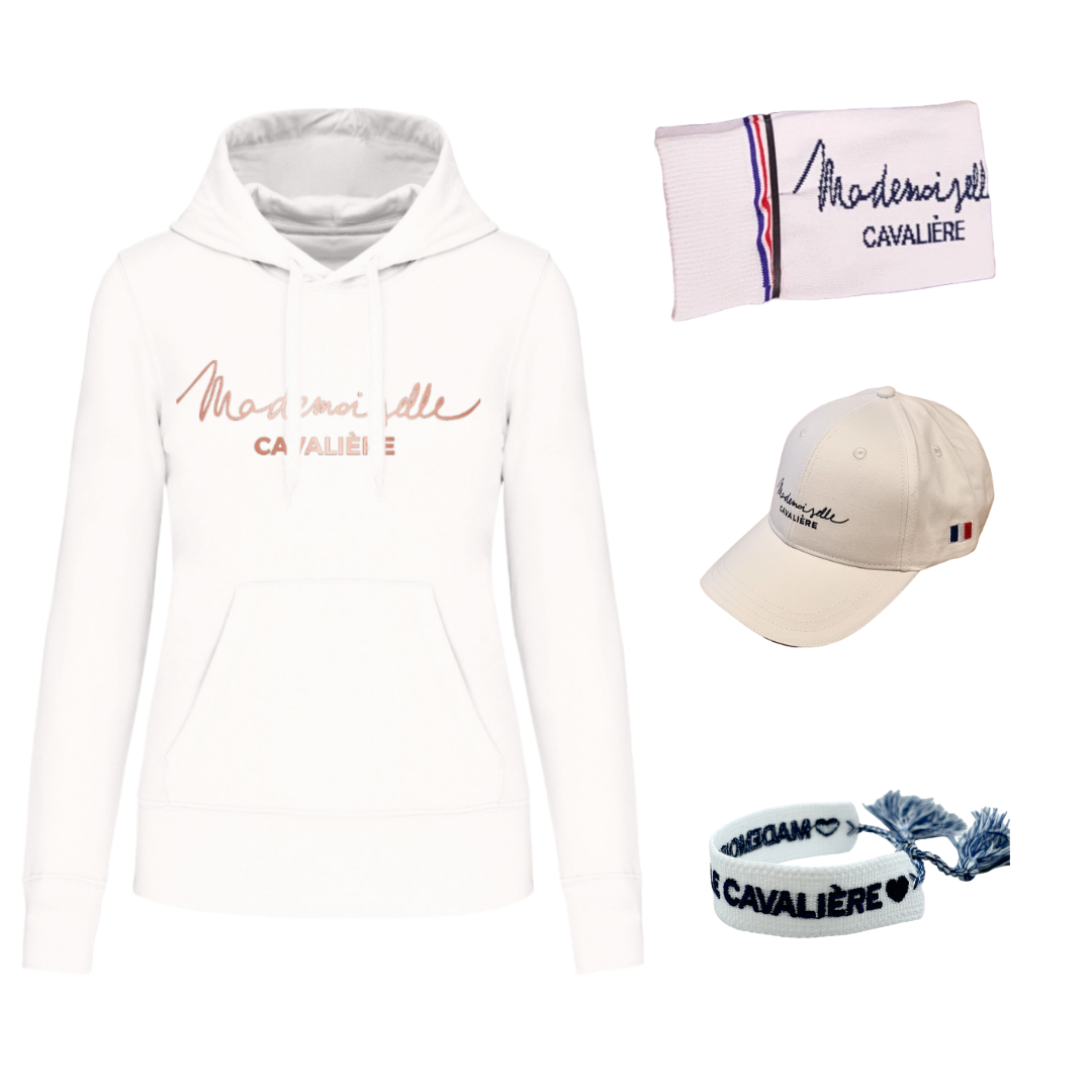 Pack WHITE Sweat Capuche & Casquette & Bracelet & Chaussettes M.C