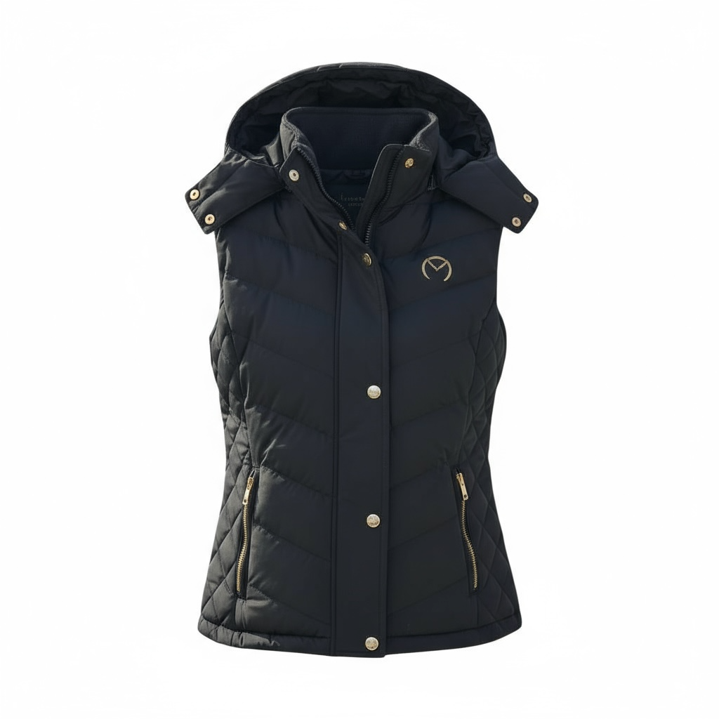 DOUDOUNE PARKA SANS MANCHE BLACK/GOLD SO CHIC