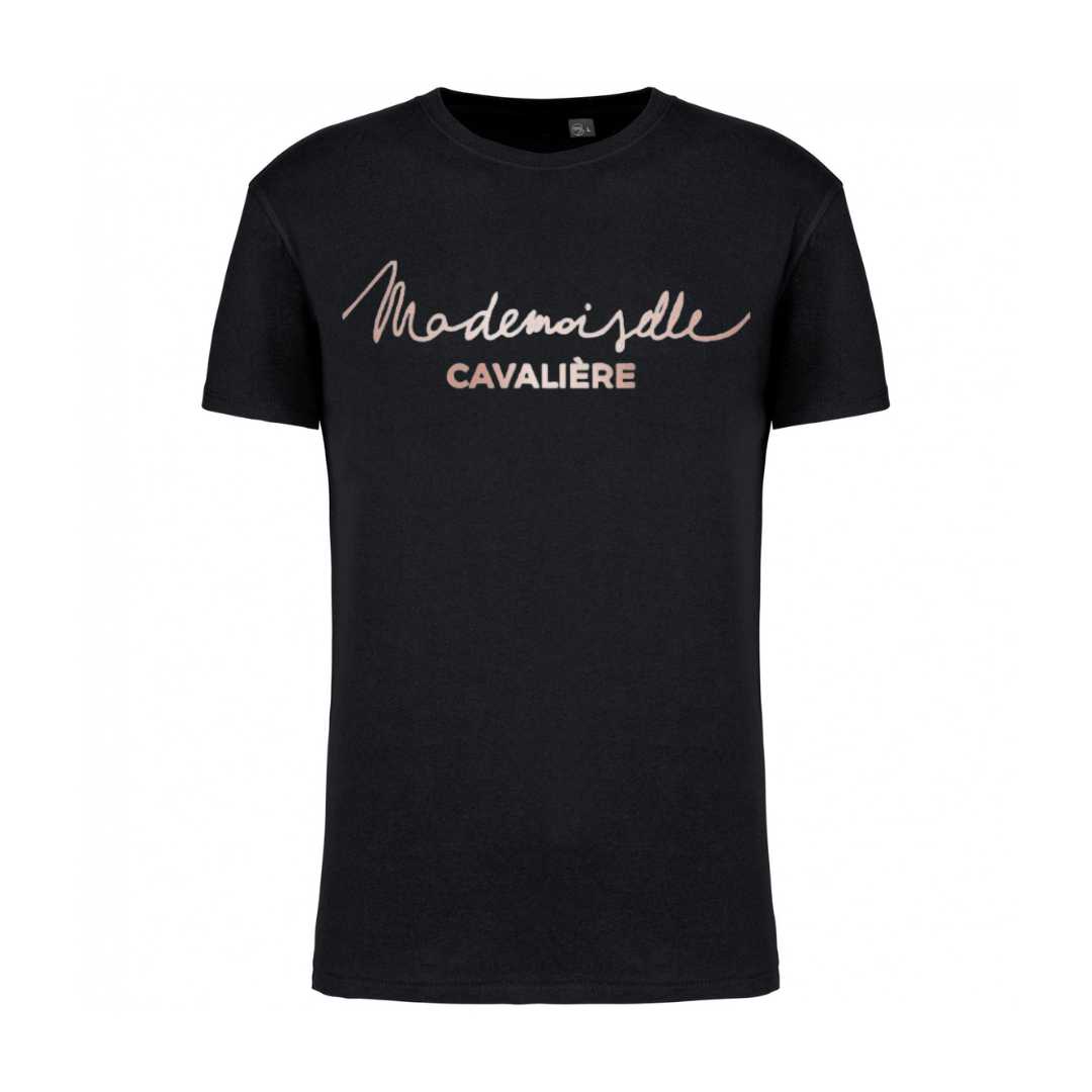 T-SHIRT FILLE NOIR / LOGO AU CHOIX