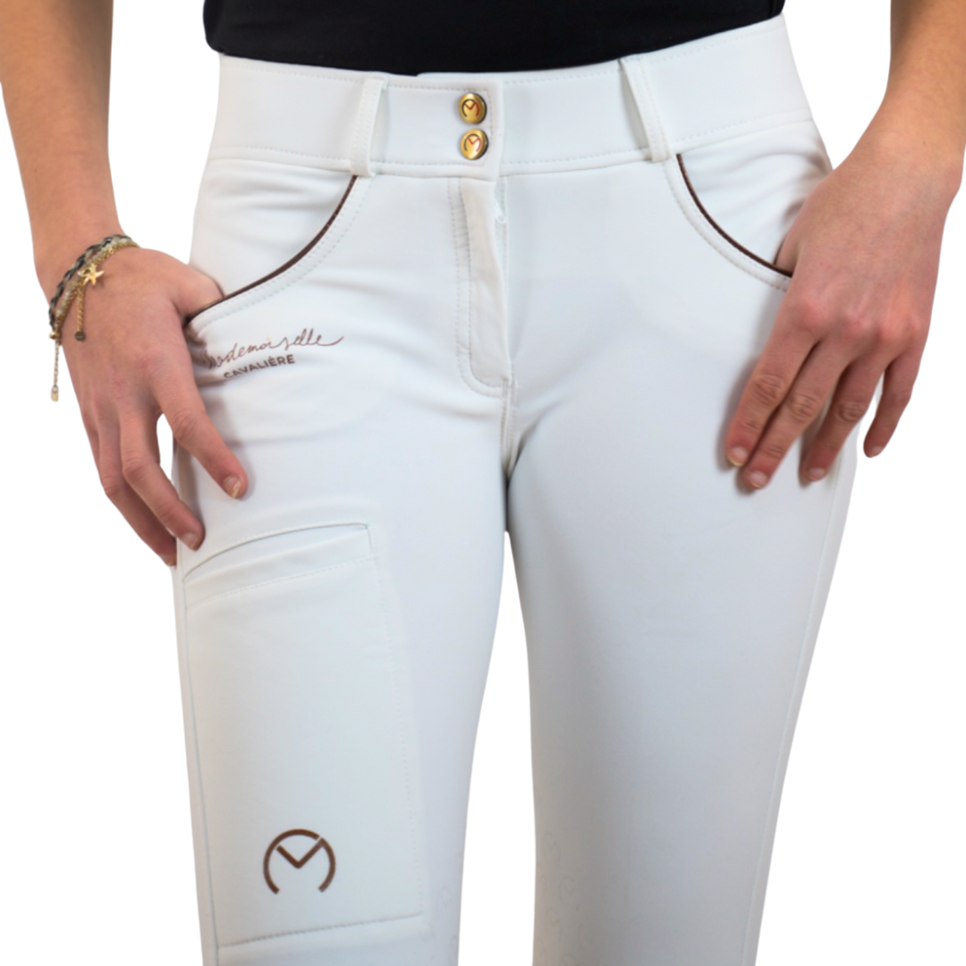 Pack Pantalon "So Chic" Blanc / Gold & Chaussettes & Ceinture & Bracelet