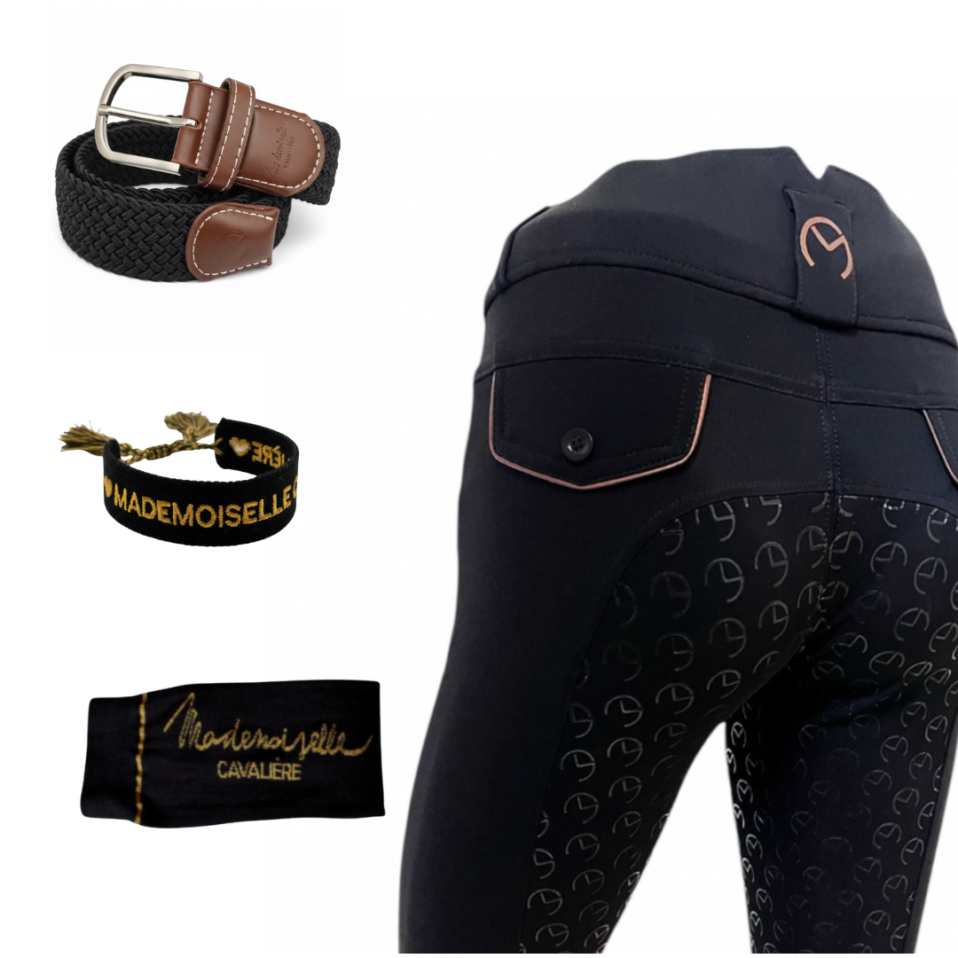 Pack Pantalon "Dressage" Navy & Chaussettes & Ceinture & Bracelet
