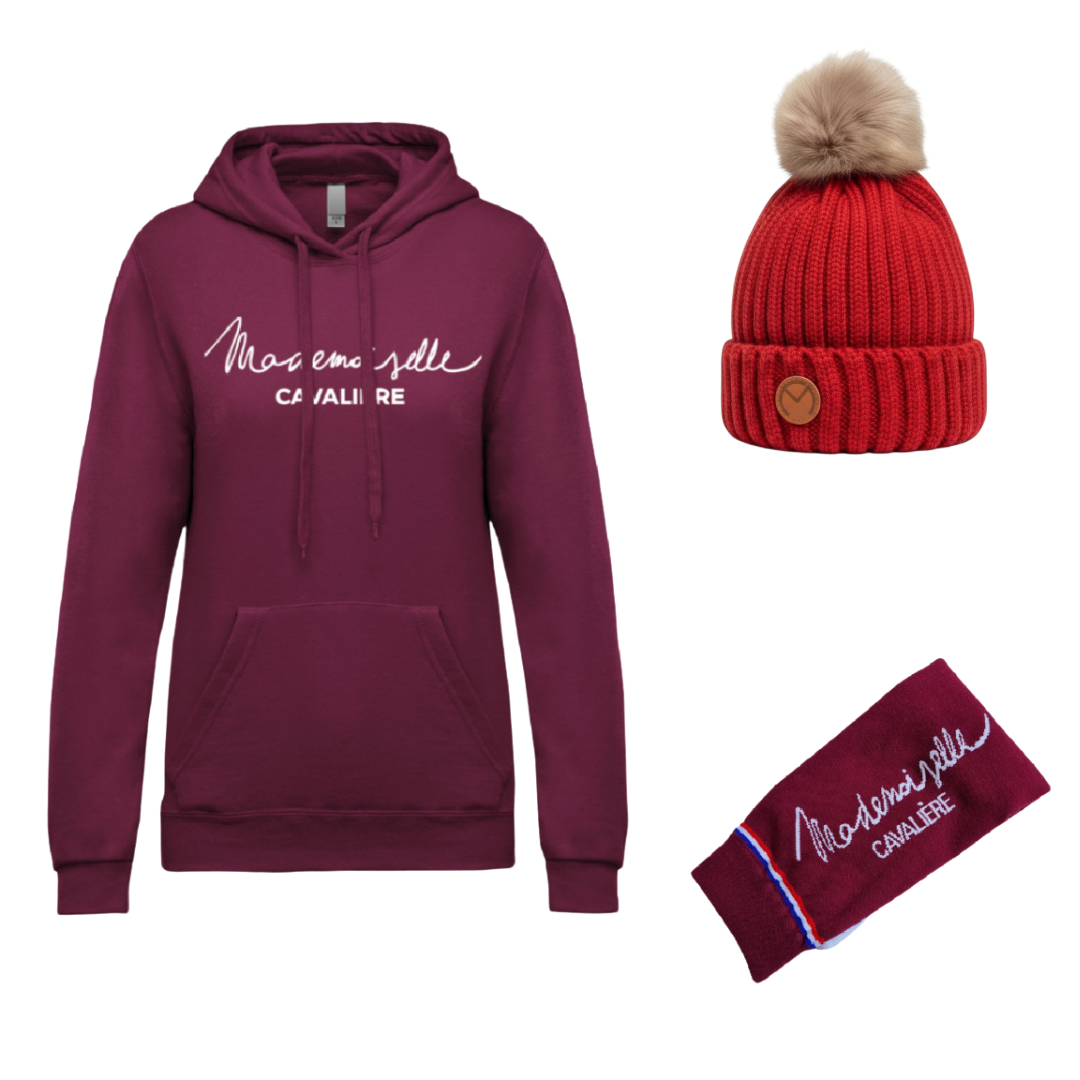 Pack Sweat Capuche M.C WINE & Bonnet & Chaussette