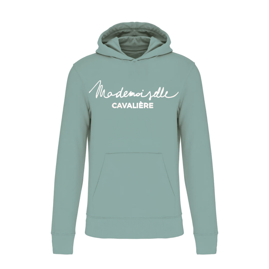 SWEAT FILLE VERT SAGE / LOGO AU CHOIX