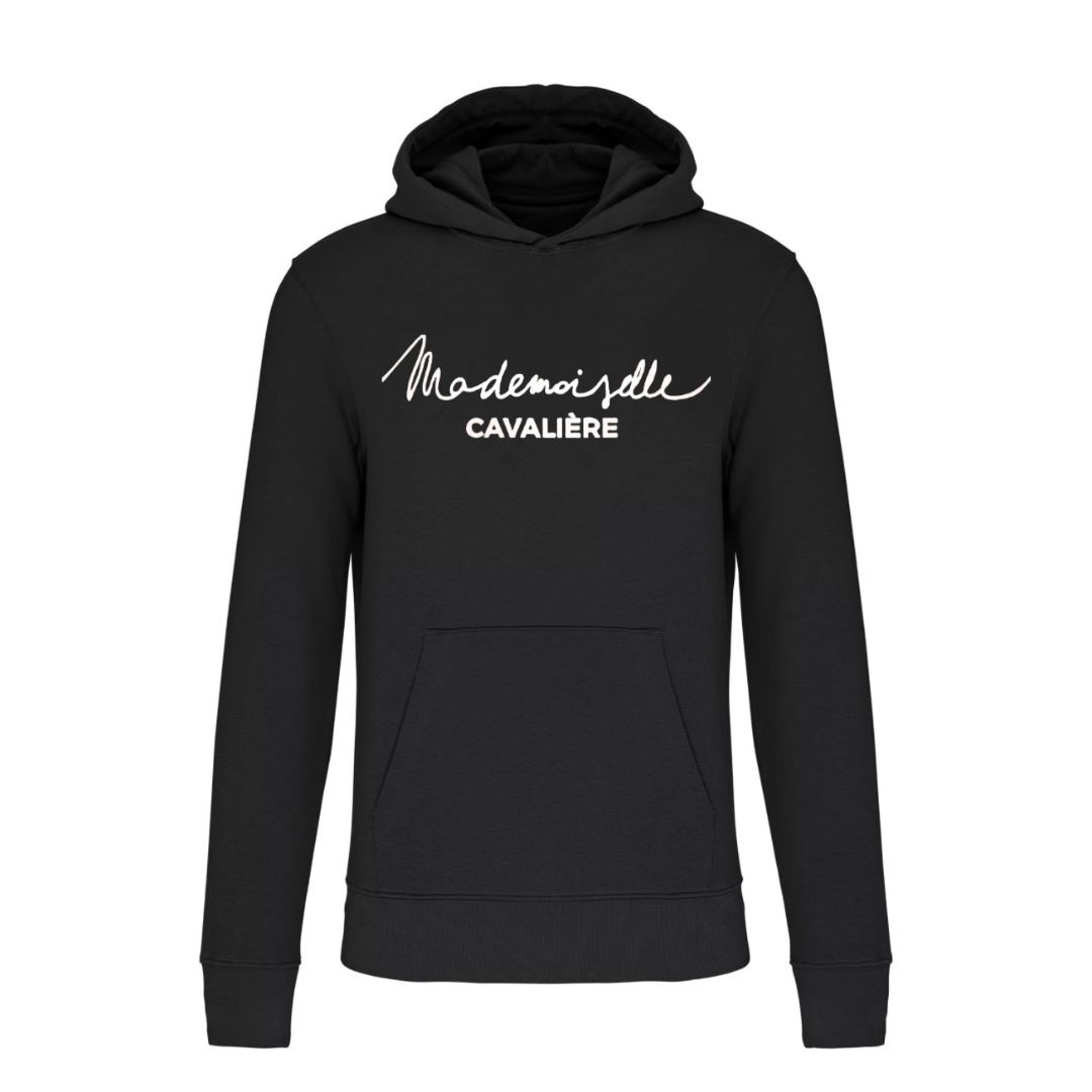 SWEAT FILLE NOIR / LOGO AU CHOIX
