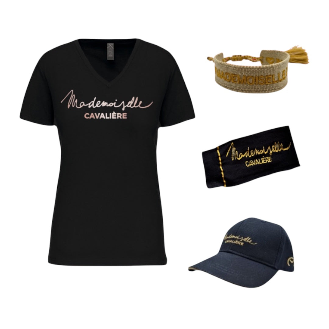 PACK BLACK/GOLD T-SHIRT / BRACELET / CASQUETTE / CHAUSSETTES