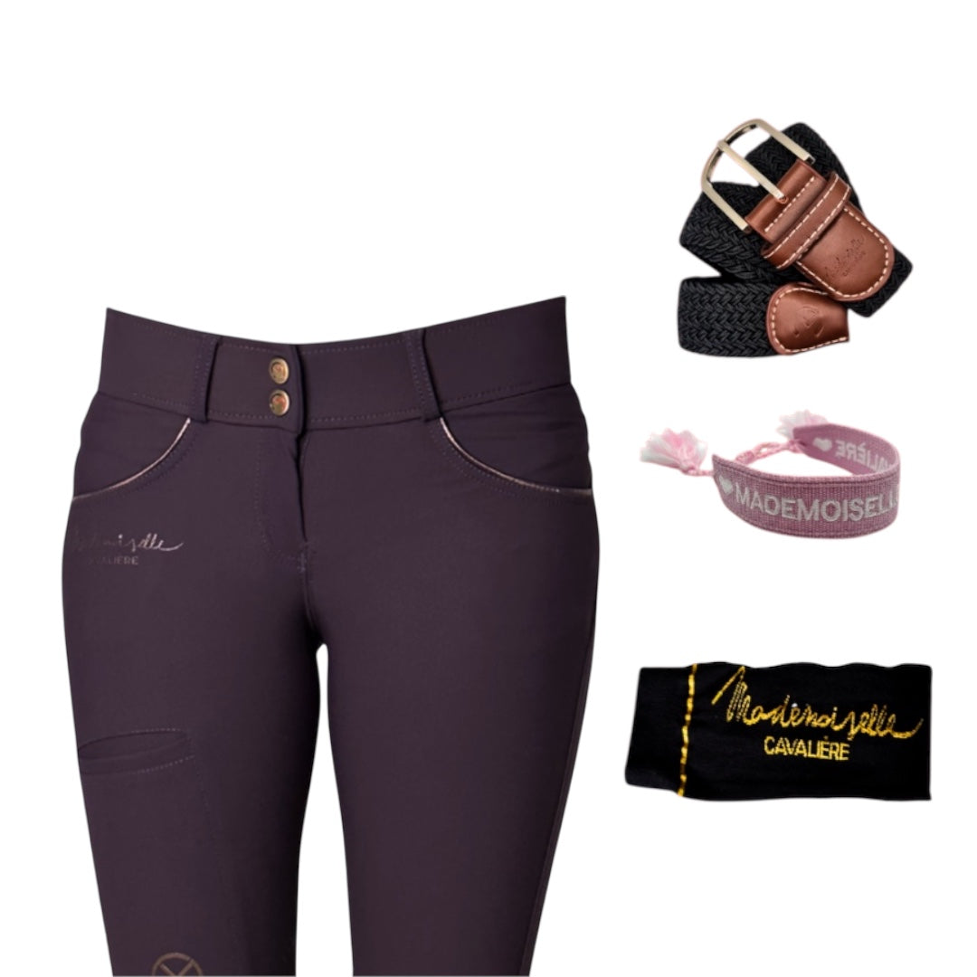 Pack Pantalon "So Chic" Dark Purple & Chaussettes & Ceinture & Bracelet