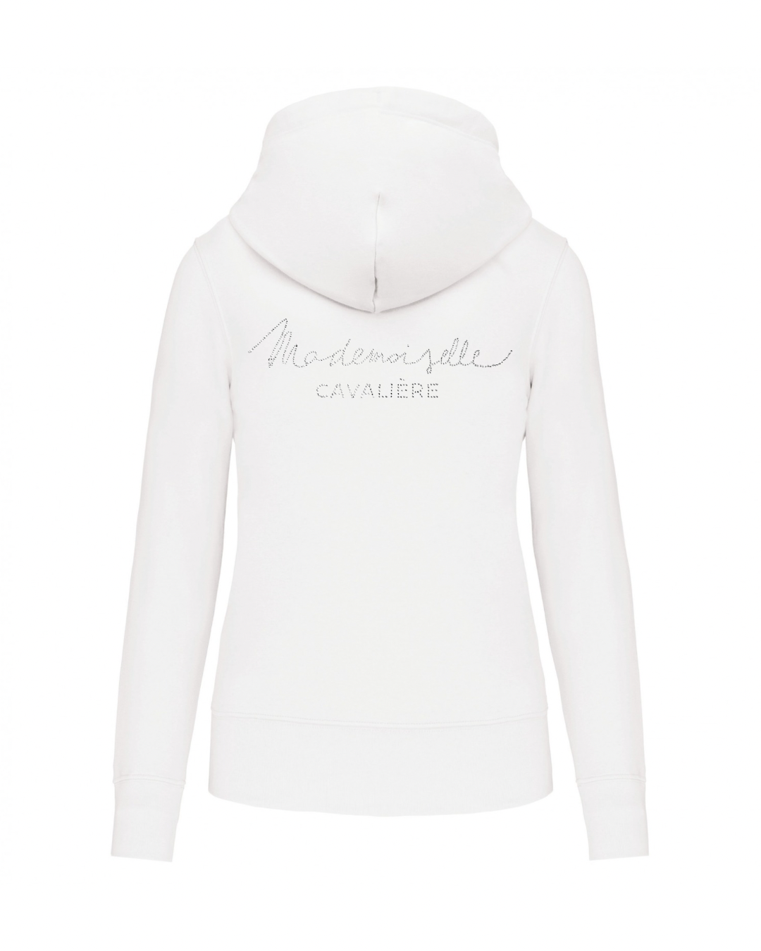 SWEAT ZIPPE M.C BLANC / Logo STRASS