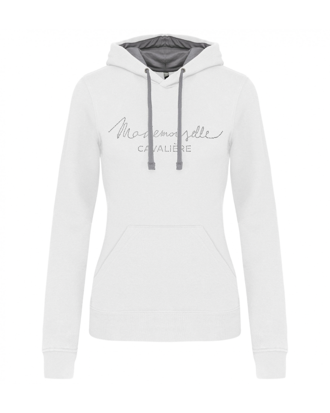 SWEAT BICOLORE WHITE/LIGHT GREY/STRASS