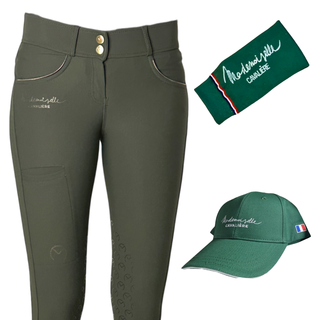 Pack PANTALON "So Chic" FOREST GREEN & Chaussettes & Casquette