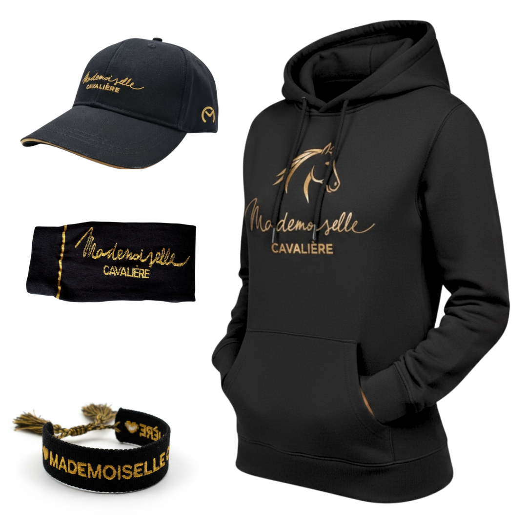 PACK BLACK GOLD SWEAT HORSE / casquette / chaussettes / bracelet