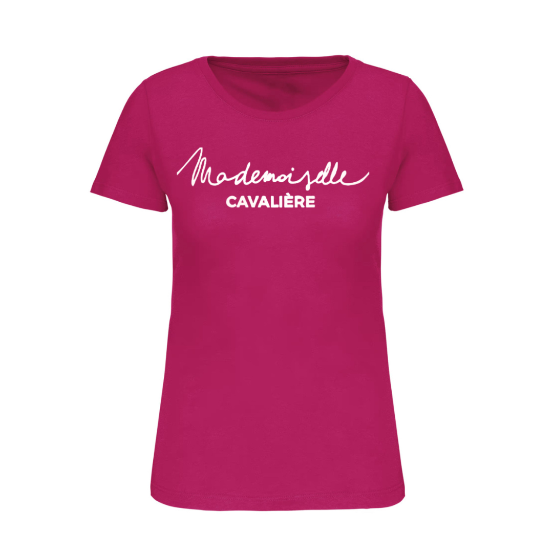 T-SHIRT M.C FUCHSIA / LOGO BLANC
