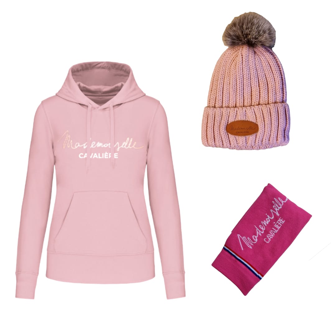 Pack Sweat Capuche M.C Pink & Bonnet & Chaussette