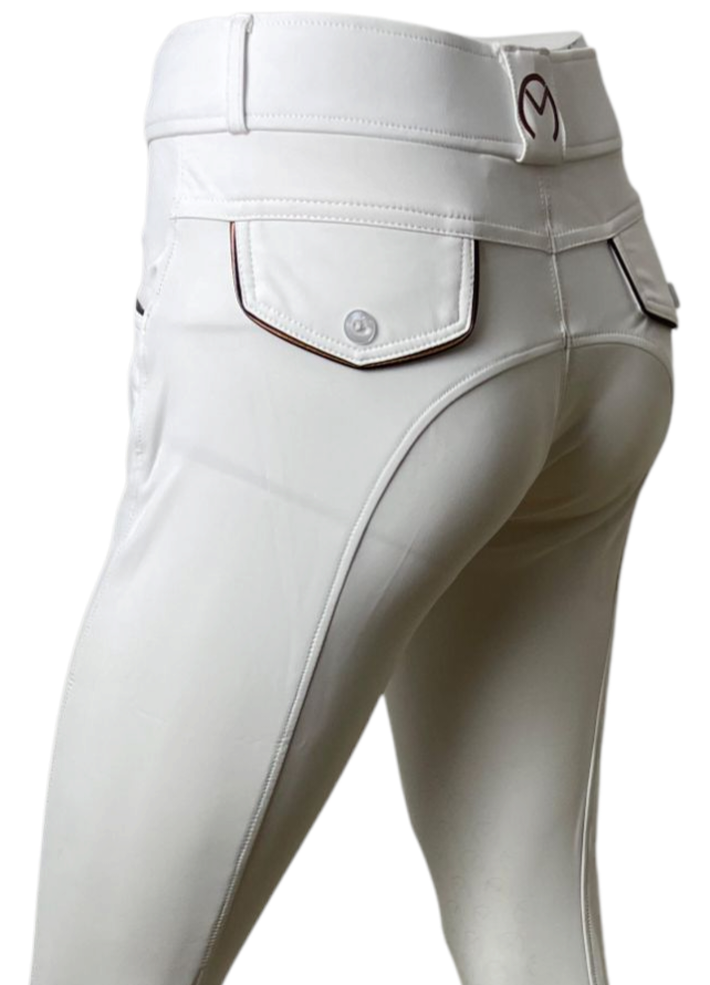 Pack Pantalon "So Chic" Blanc / Gold & Chaussettes & Ceinture & Bracelet