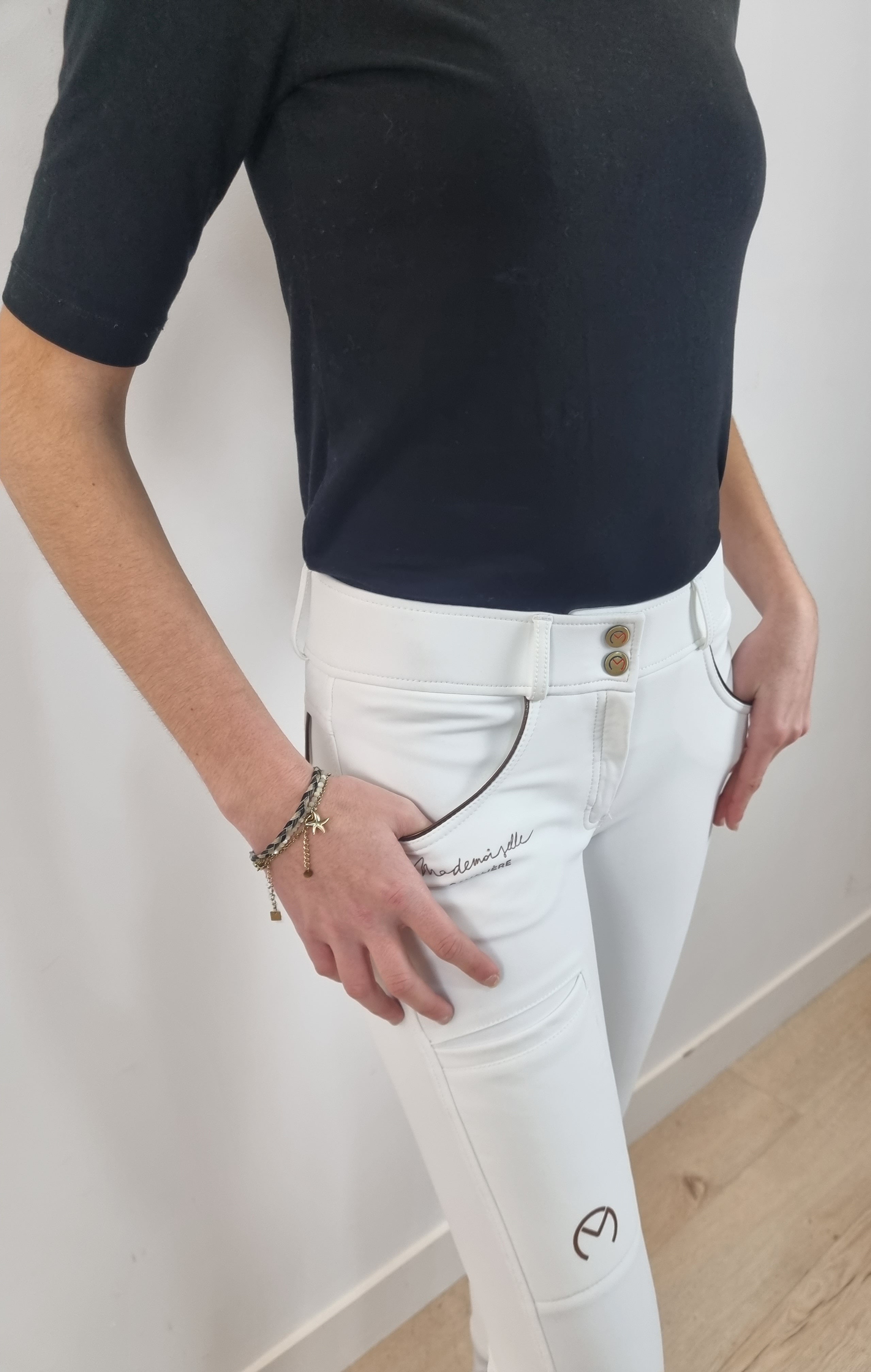 Pack Pantalon "Hiver" Blanc/Gold & Chaussettes & Ceinture & Bracelet