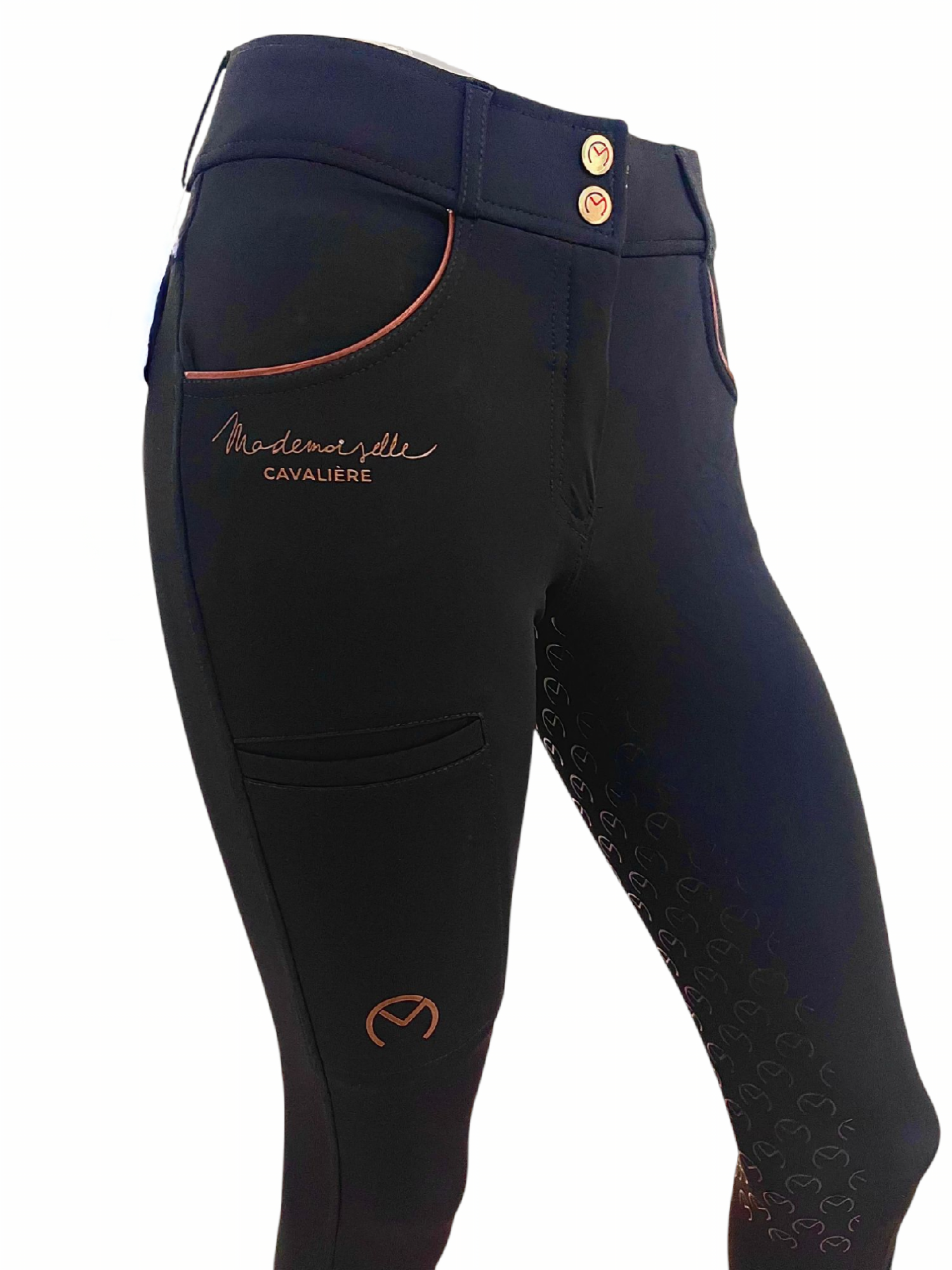 PANTALON « DRESSAGE » FULL GRIP NAVY BLACK/GOLD