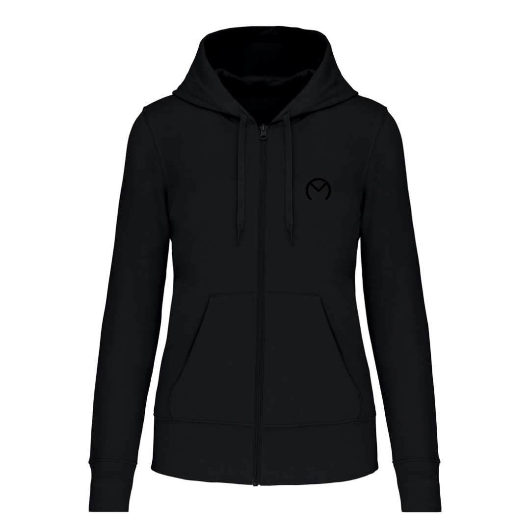 SWEAT ZIPPE M.C BLACK / STRASS