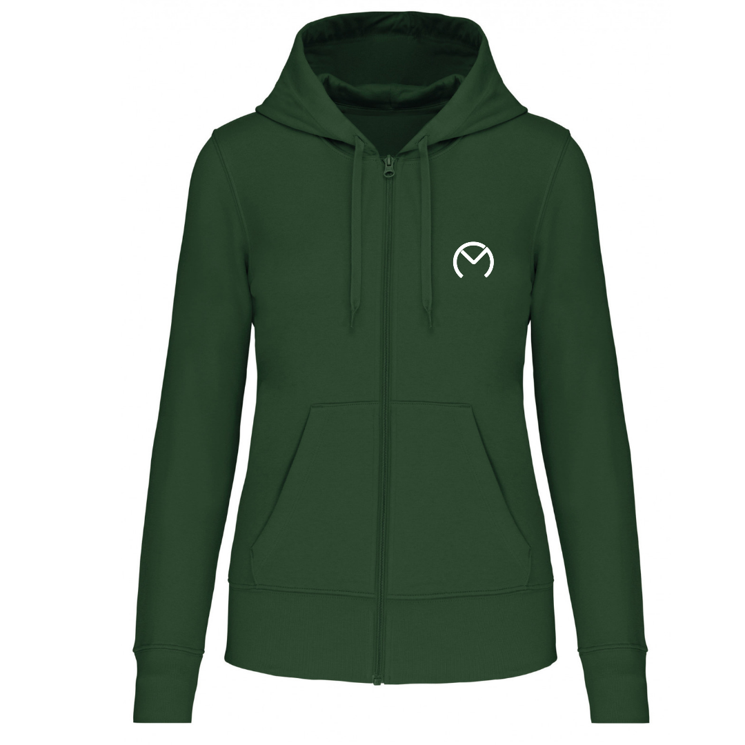 ZIP-UP SWEATSHIRT MC GREEN FOREST / WHITE Logo