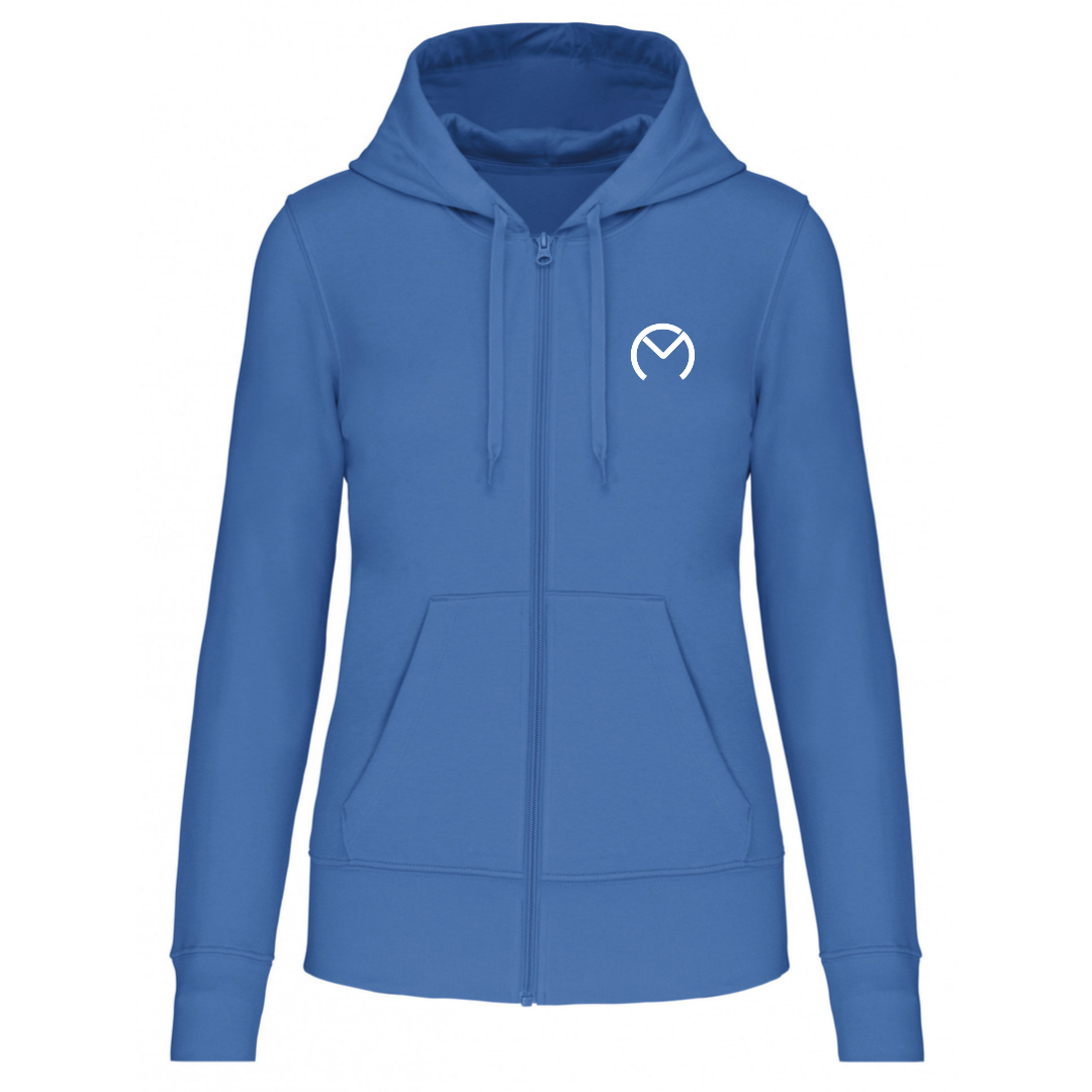 SWEAT ZIPPE M.C LIGHT ROYAL BLUE / Logo au choix