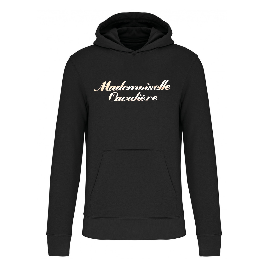 SWEAT FILLE NOIR / LOGO AU CHOIX