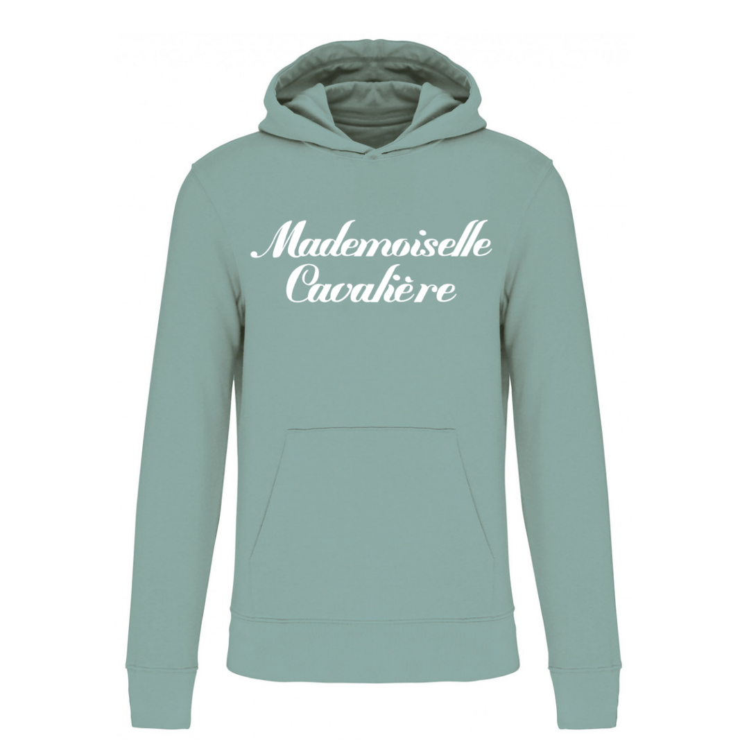 SWEAT FILLE VERT SAGE / LOGO AU CHOIX