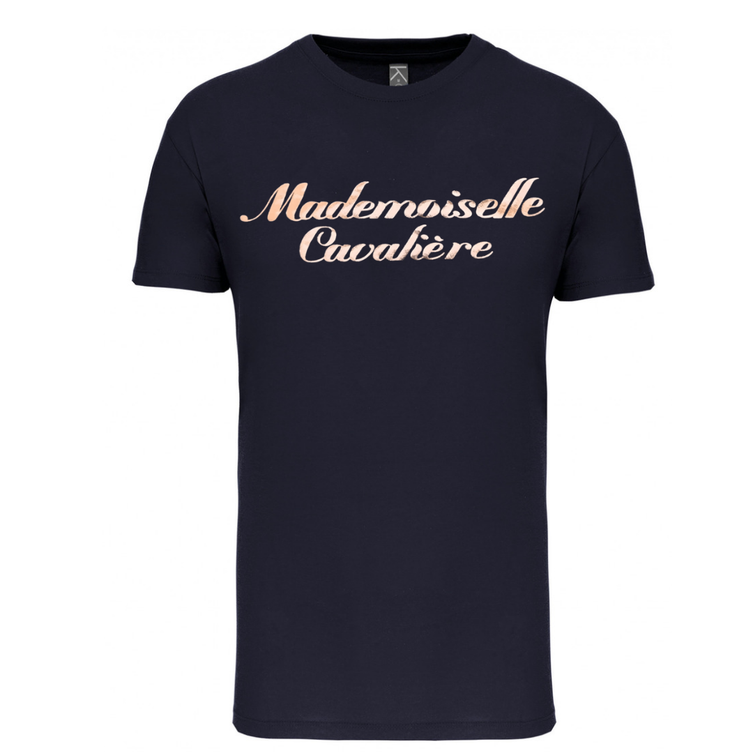 T-SHIRT FILLE NAVY / LOGO AU CHOIX