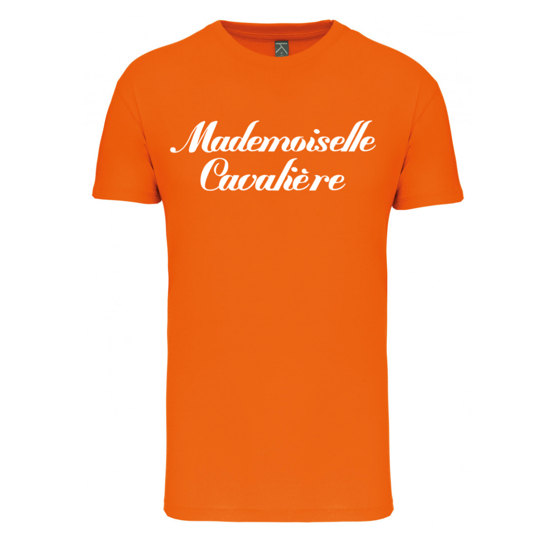 T SHIRT FILLE ORANGE BLANC