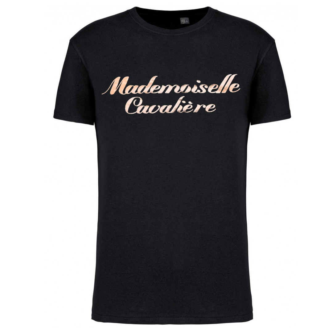 T-SHIRT FILLE NOIR / LOGO AU CHOIX