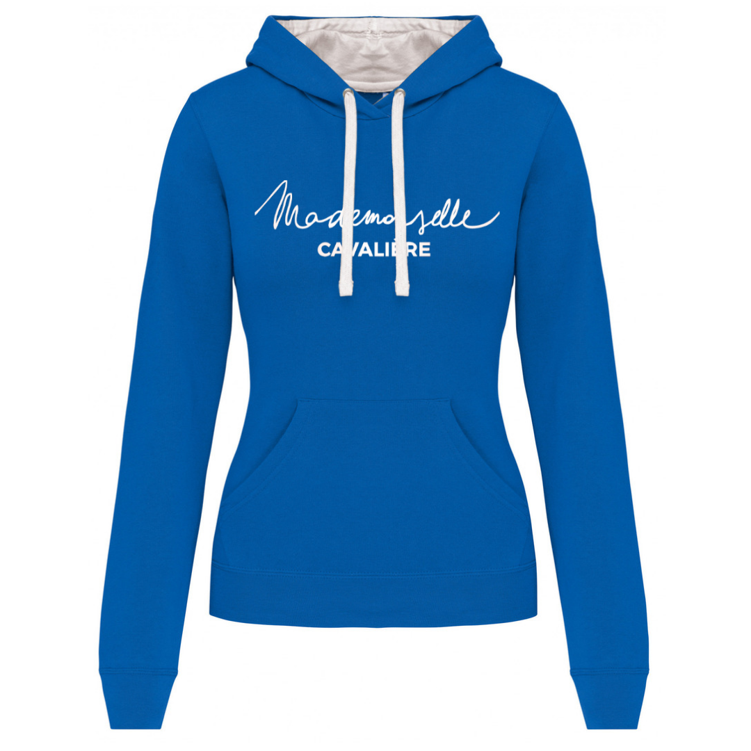 SWEAT SO FUN BICOLORE ROYAL BLUE/WHITE Logo au choix