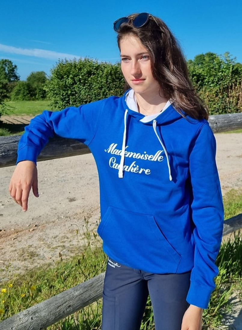 SWEAT SO FUN BICOLORE ROYAL BLUE/WHITE Logo au choix
