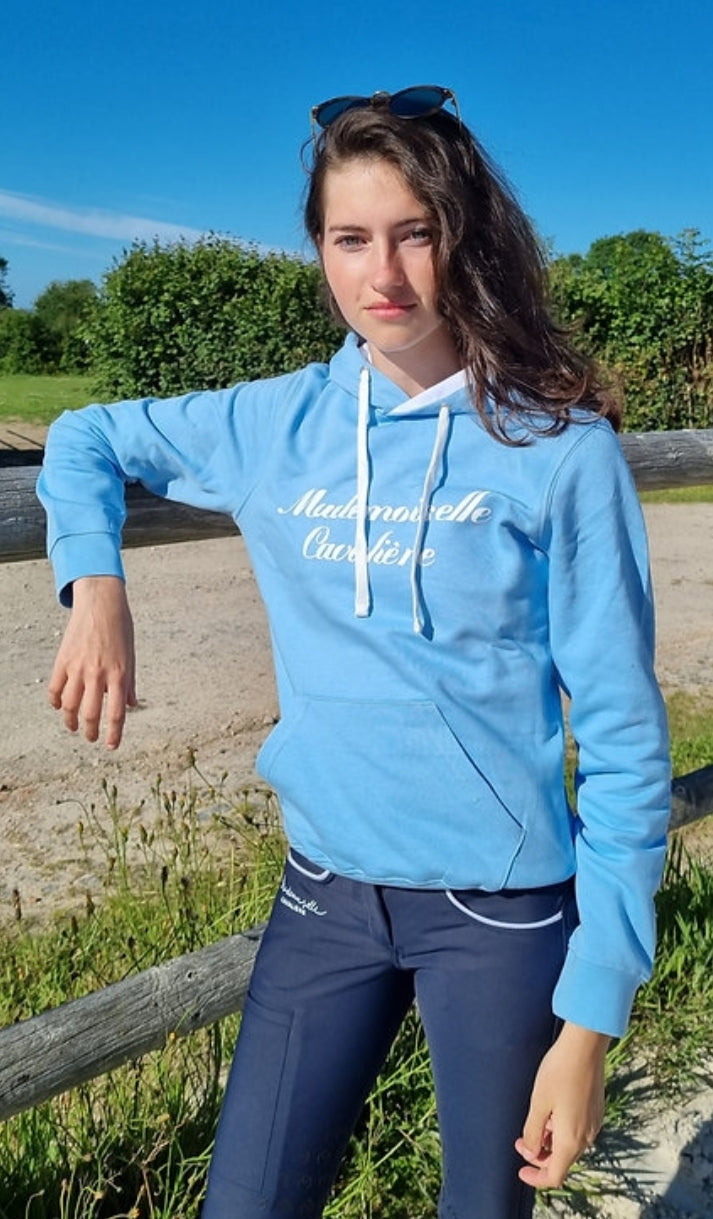 SWEAT SO FUN BICOLORE SKY BLUE/WHITE Logo au choix