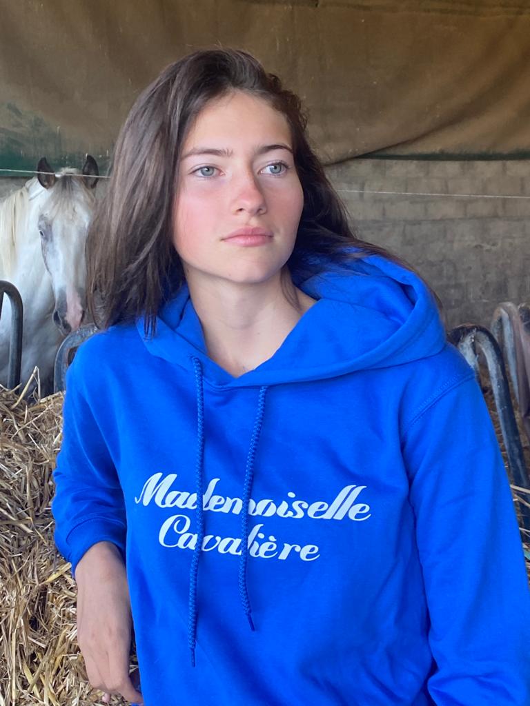 SWEAT CAPUCHE M.C BLEU ROI / Logo au choix