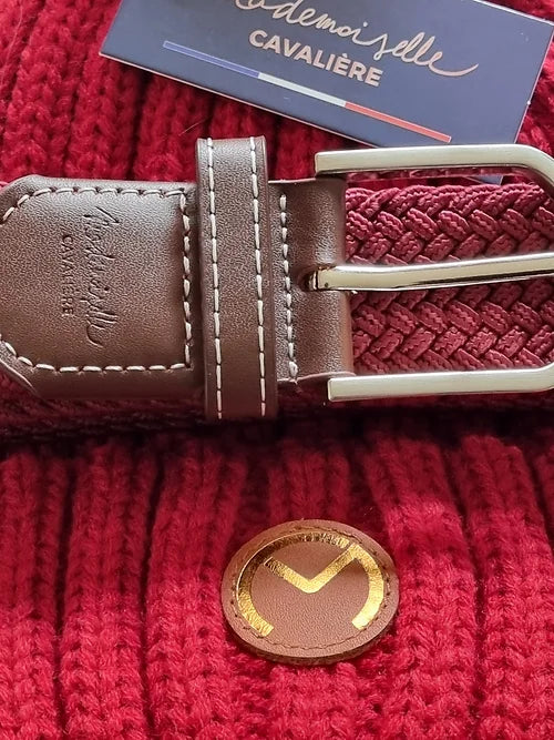 DUO BONNET/CEINTURE MADEMOISELLE BURGUNDY/GOLD
