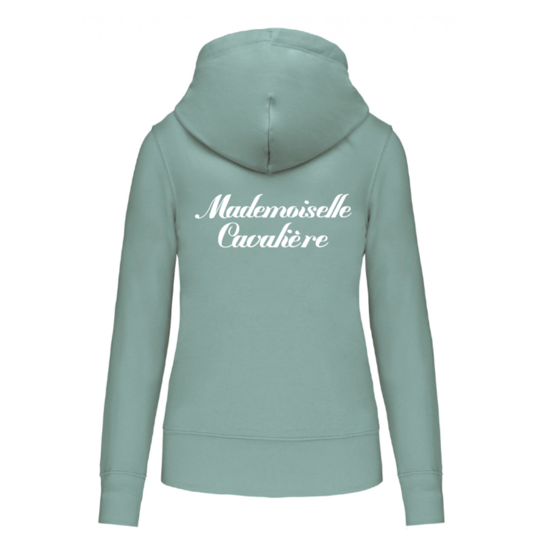 SWEAT ZIPPE M.C VERT SAGE / logo BLANC