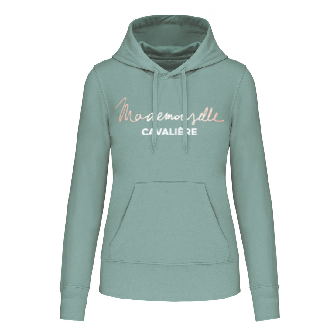 SWEAT CAPUCHE M.C VERT SAGE / Logo au choix