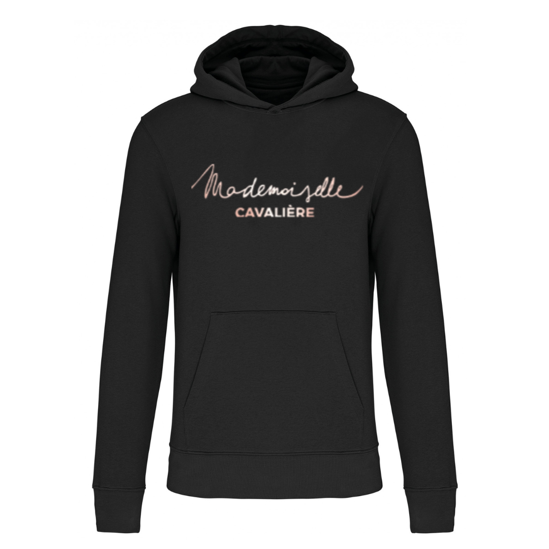 SWEAT FILLE NOIR / LOGO AU CHOIX