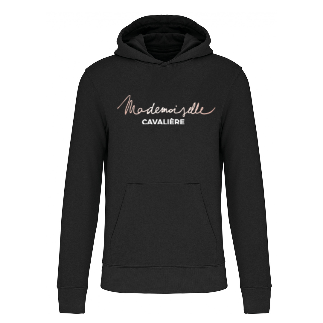 SWEAT FILLE NOIR / LOGO AU CHOIX