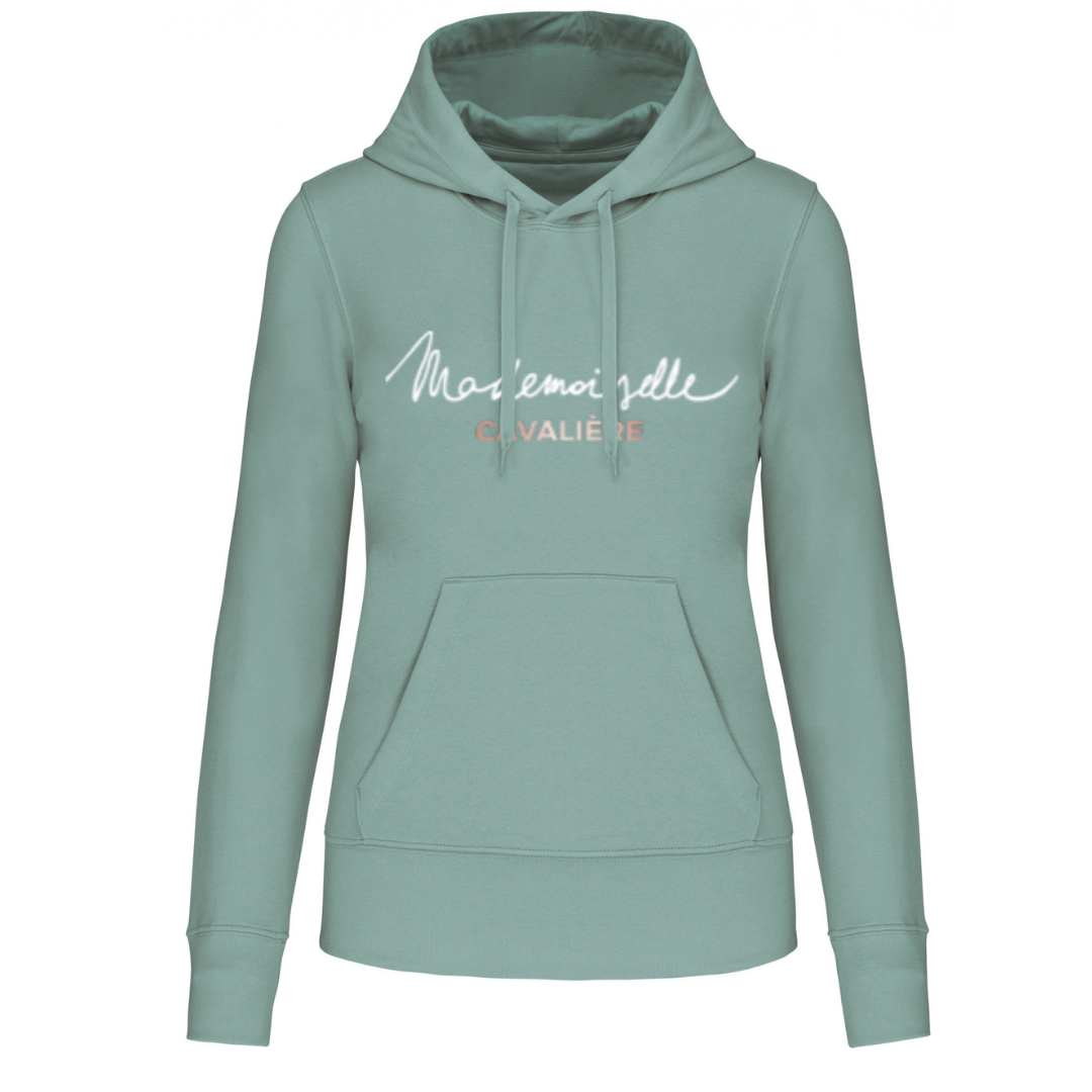 SWEAT CAPUCHE M.C VERT SAGE / Logo au choix