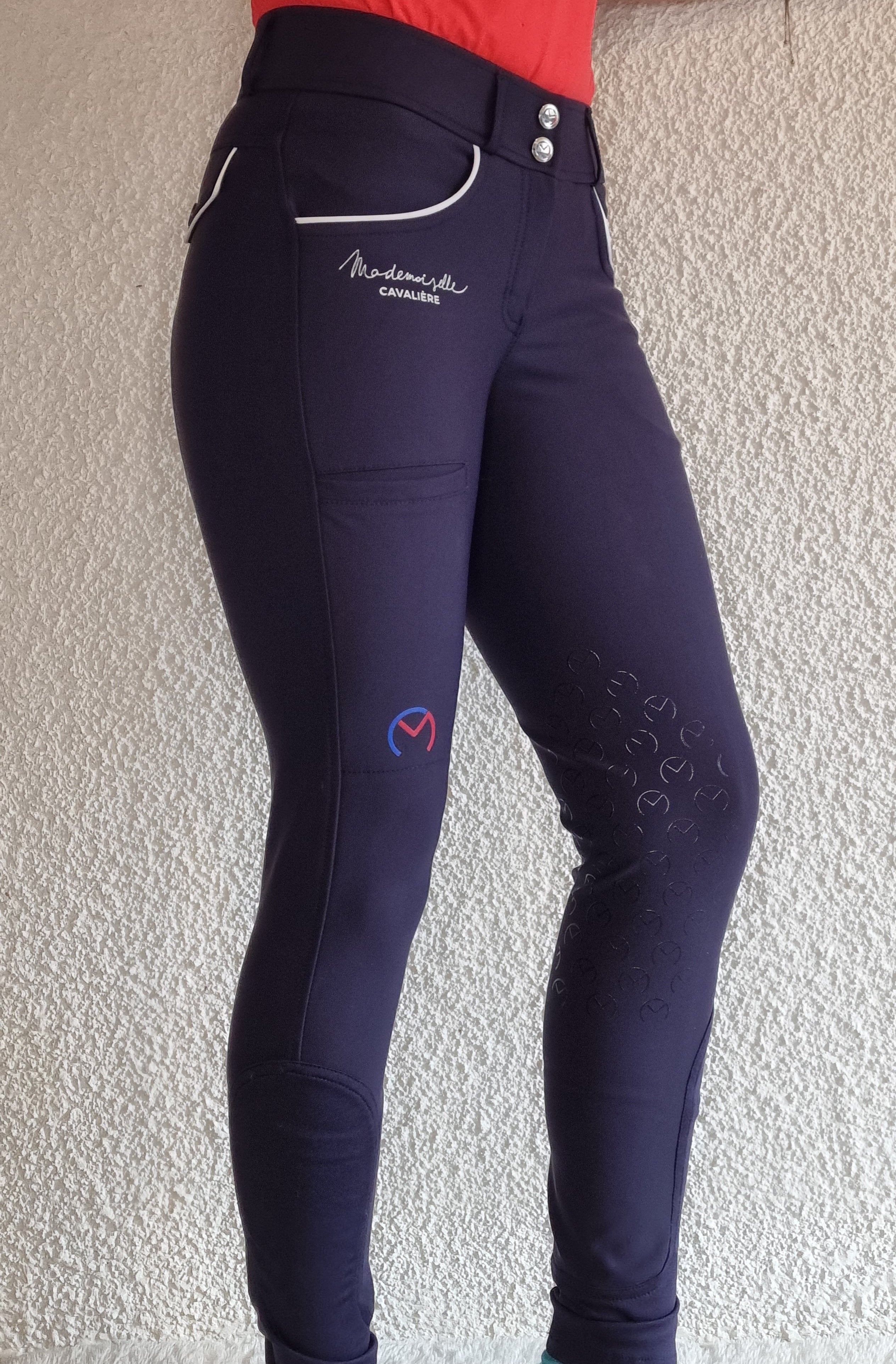 PANTALON FILLE Marine / Blanc "So Sport"