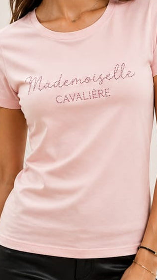 T-SHIRT MC PINK STRASS