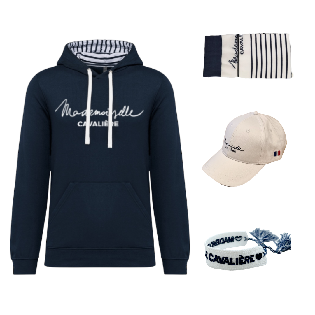 PACK M.C SWEAT MARINIÈRE, CASQUETTE, BRACELET & CHAUSSETTES