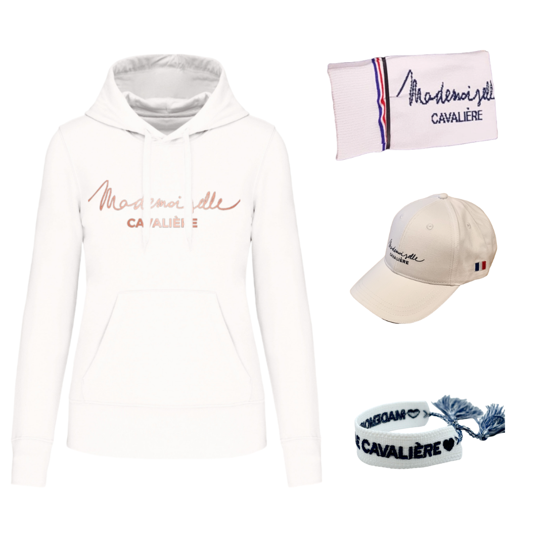 Pack WHITE Sweat Capuche, Casquette, Bracelet & Chaussettes M.C