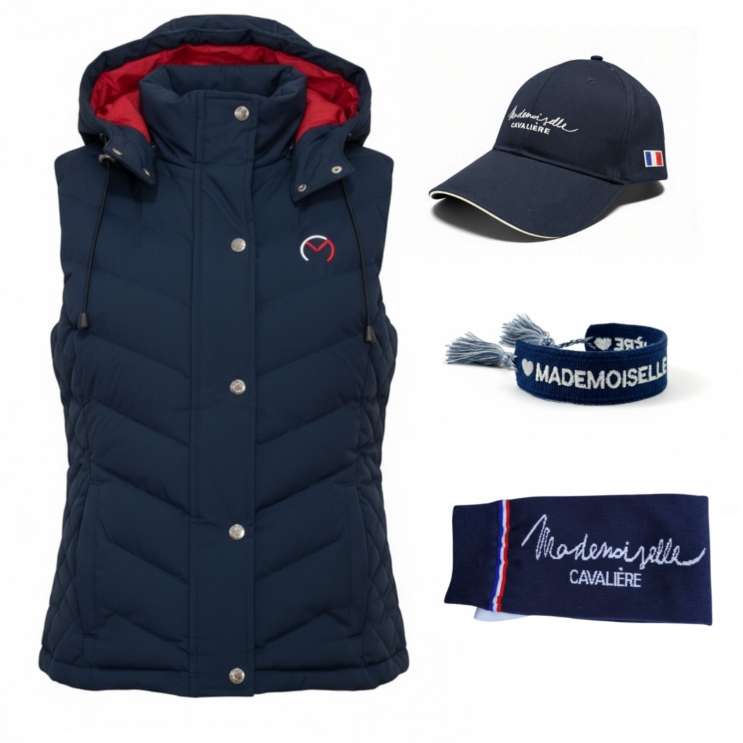 Doudoune sans Manche "So Sport" NAVY , Chaussettes, Casquette & Bracelet